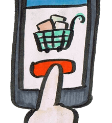 スマートフォンを操作するイラスト